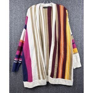 Lane Bryant Open Front Striped Long Sleeve Knit Cardigan Size 22/24 Cozy